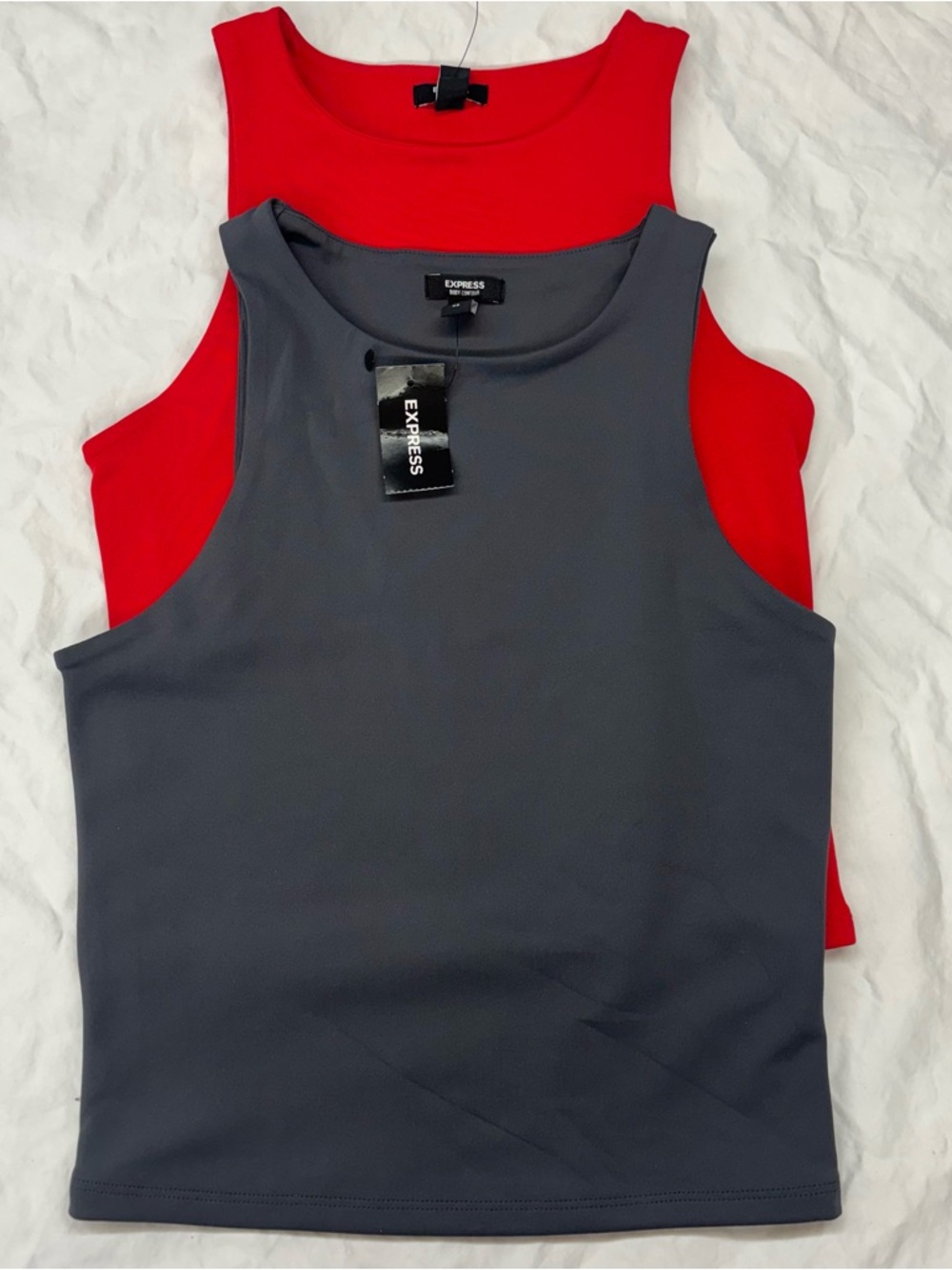 NEW Express Body Contour Tank Top Bundle‎ Gray Red Size XSmall